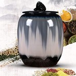 Müslidosen Keramische Gläser Lagereimer Teedosen Versiegelter Getreidebehälter Küchenlagertank Mehlbehälter Color : Gray Size : 33.5x33.5x47cm
