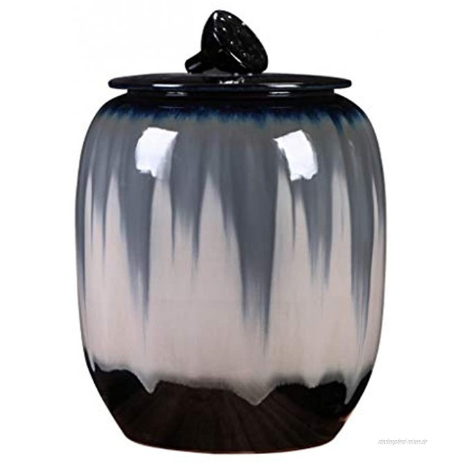 Müslidosen Keramische Gläser Lagereimer Teedosen Versiegelter Getreidebehälter Küchenlagertank Mehlbehälter Color : Gray Size : 33.5x33.5x47cm