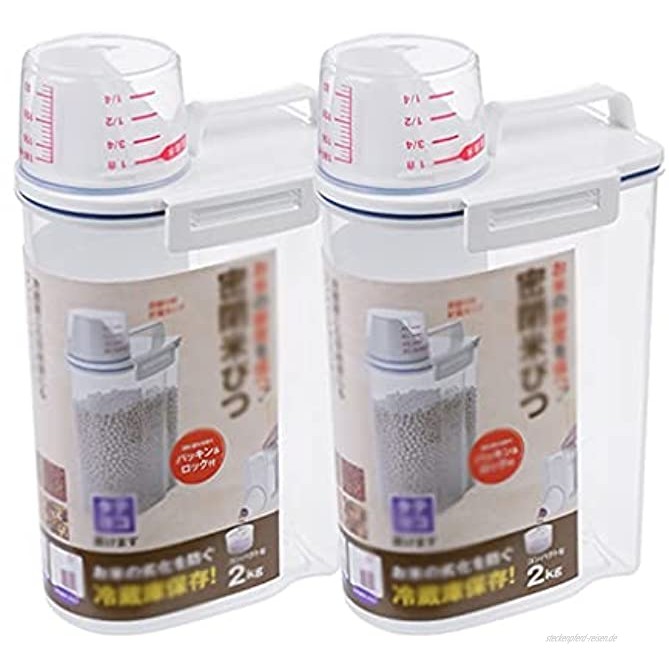 Müslidosen Lebensmittelaufbewahrungsbehälter küche trockene Lebensmittelkunststoff luftdichtbehälter Lebensmittelaufbewahrungsbox Reisbehälter Trockenschachtel Color : Weiß Size : 2 Pieces