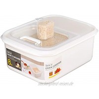 Müslidosen Reis Eimer Küchenkornbehälter Aufbewahrungsbox for Reis Feuchtigkeitsfester Mehlbehälter Snack Aufbewahrungsbox Color : Weiß Size : 34.5x26.5x15 cm