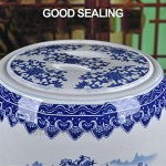 Müslidosen Reis Eimer Reiszylinder Aus Keramik Reisfass Getreidelagerbehälter Mehlbehälter Keramischer Wassertank Color : Blue Size : 26cx26x32cm