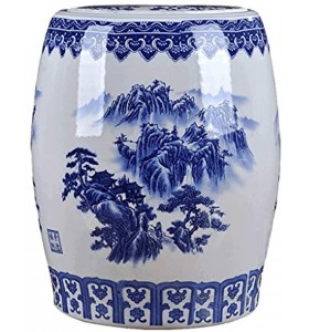 Müslidosen Reis Eimer Reiszylinder Aus Keramik Reisfass Getreidelagerbehälter Mehlbehälter Keramischer Wassertank Color : Blue Size : 26cx26x32cm
