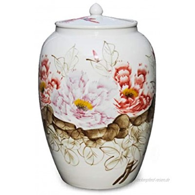 Müslidosen Reis Reis Eimer Mehlbehälter Aus Keramik Keramikglas Versiegelte Getreidebehälter Küchen-Lagertank Color : Weiß Size : 33x33x48cm