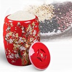 Müslidosen Reisfass Aus Keramik Verschlossener Lagerbehälter Küchenreislagertank Mehlbehälter Getreidebehälter Kimchi-Glas Color : Red Size : 26x26x38cm