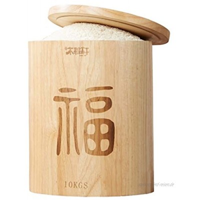 Müslidosen Reisfass Reiszylinder Reis Aufbewahrungsbox Getreidebehälter Feuchtigkeitsbeständiges Mehlfass Mehlbehälter Color : Wood Color Size : 36x36x44cm