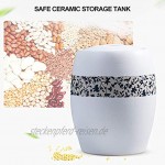 Müslidosen Reiskübel Aus Keramik Mit Deckel Versiegelter Getreidelagerbehälter Behälter for Tiernahrung Eingelegtes Keramikglas Color : Weiß Size : 25x25x33cm