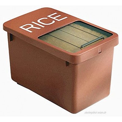 Müslidosen Reiskübel Aus Kunststoff Versiegelte Kornreis-Reis-Lagertanks Mehlspeicher Für Die Küche Futterboxen Für Haustiere Color : Coffee Color Size : 35x22x23cm