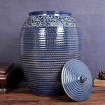 Müslidosen Reiszylinder Aus Keramik Getreidebehälter Lagertank Aufbewahrungsglas for Die Küche Mehlbehälter Mit Großem Fassungsvermögen Wassertank Color : Blue Size : 40x40x62cm