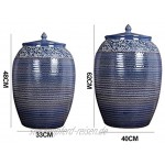 Müslidosen Reiszylinder Aus Keramik Getreidebehälter Lagertank Aufbewahrungsglas for Die Küche Mehlbehälter Mit Großem Fassungsvermögen Wassertank Color : Blue Size : 40x40x62cm