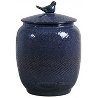 Müslidosen Reiszylinder Aus Keramik Verschlossener Vorratsbehälter Mit DeckelAufbewahrungsbox for Reis Feuchtigkeitsfester Lagertank Mehlbehälter Color : Blue Size : 26.5x26.5x35cm