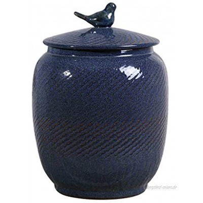 Müslidosen Reiszylinder Aus Keramik Verschlossener Vorratsbehälter Mit DeckelAufbewahrungsbox for Reis Feuchtigkeitsfester Lagertank Mehlbehälter Color : Blue Size : 26.5x26.5x35cm