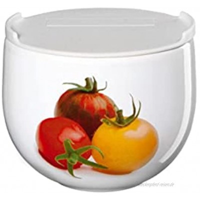 ASA Vorratsdose weiß mit Tomaten Motiv aus Porzellan und PE hergestellt Durchmesser: 9,5cm 41914147 Mehrfarbig Ø 9,5 cm