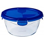 Dajar Cook & Go Glasbehälter mit Deckel Cook und Go oval Pyrex 0,7 L Glas Blau transparent 15 cm