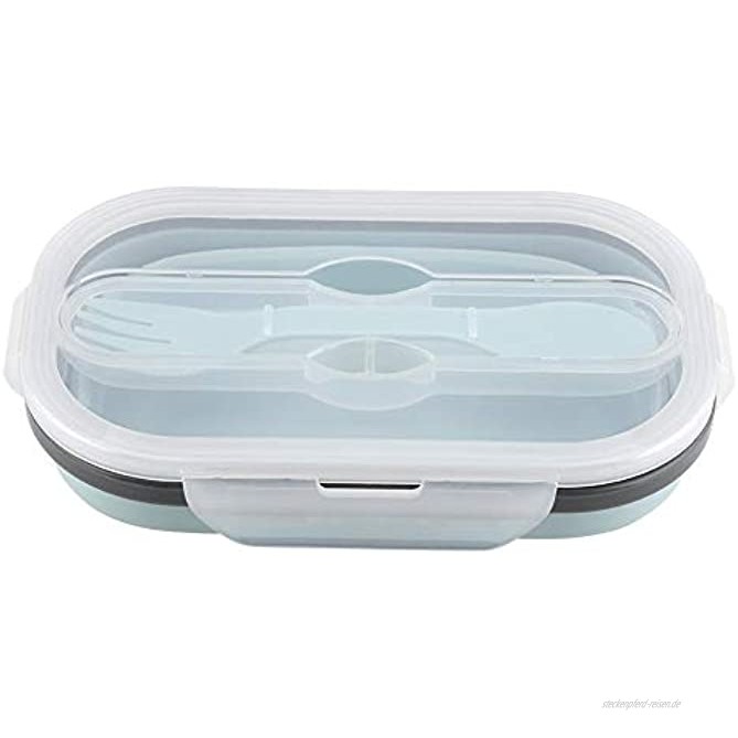 Faltbare Lunchbox Lebensmittelqualität Silikon Frischhaltedosen Aufbewahrungsboxen mit Rechteck Form für KücheLight Blue