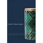 Frischhaltedose mit luftdichtem Holzdeckel – Keramik-Vorratsdose mit Holzdeckel Nordisches Riff luftdichter Gummibaumholzdeckel Vorratsbehälter 12,8 x 9,8 cm