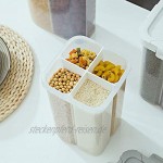 HARLIANGXY Vorratsdosen Vorratsbehälter mit Deckel 2300ml Aufbewahrungsbox Küche Frischhaltedosen Vorratsgläser zur Aufbewahrung Nudeln Müsli Reis Mehl und für Futter Haustiere Weiß