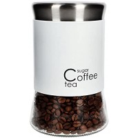 KADAX Glasbehälter Behälter für Kaffee Blättertee Kaffeebehälter Teebehälter Zuckerbehälter Frischhaltedosen Vorratsdosen 1000ml weiß