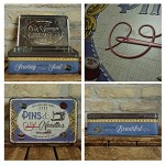 Nostalgic-Art 30749 Retro Vorratsdose flach Pins & Needles Sewing Box – Geschenk-Idee für Nostalgie-Fans Blech-Dose mit Deckel Vintage Design
