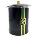 Perfekto24 Teedose für losen Tee 500g – Vorratsdose für Tee in Schwarz Dragon Design – Tee Aufbewahrung mit Aromadeckel aromadicht luftdicht – Blechdose rund BPA frei