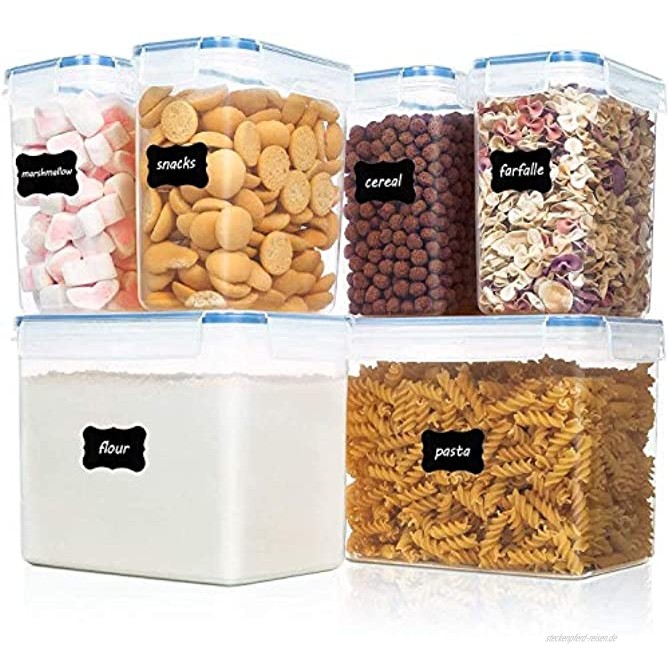 Qutea Vorratsdosen Kühlschrank spezielle Frischhaltebox Lebensmittel Gemüse Obst Aufbewahrungsbox 6stk（3.6L*2+1.6L*4） Vorratsglas für Lebensmittel Blau