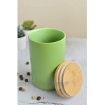 Vorratsdose Grün aus Porzellan mit Bambusdeckel Vorratsbehälter Dose Vorratsglas Aufbewahrungsdose
