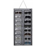 RZMAYIS Sonnenbrillen-Organizer staubdicht Wandmontage Sonnenbrillen-Organizer 16 Fächer Brillenaufbewahrung Organizer Halter grau groß