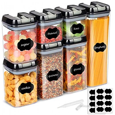 Esyhomi Frischhaltedosen mit luftdichtem Deckel 7 Stück Vorratsdosen Set Stapelbare Lagerbehälter für Getreide Nüsse Trockenvorräte