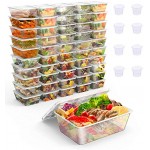 Gifort 50 PACK Lebensmittelboxen mit Deckel Wiederverwendbar 650 ml Mahlzeitenbehälter Wiederverwertbar Luftdichter Deckelverschluss Lunchbox