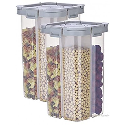HARLIANGXY 2.3L Vorratsdosen 2er Set Vorratsdosen Kunststoff Müsli Schüttdose & Frischhaltedosen BPA frei Aufbewahrungsbox mit Luftdicht Deckel für Küche
