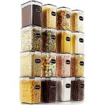 Luftdichte Frischhaltedosen – Wildone Müsli & Trockenfutter Vorratsbehälter Set von 16 [54 oz 1,6 l] für Zucker Mehl und Backzubehör auslaufsicher & BPA-frei