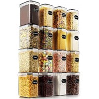 Luftdichte Frischhaltedosen – Wildone Müsli & Trockenfutter Vorratsbehälter Set von 16 [54 oz 1,6 l] für Zucker Mehl und Backzubehör auslaufsicher & BPA-frei