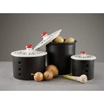 Pfeiffer-Gerhards Vorratsdosen Punti– 3er Set zur optimalen Lebensmittelaufbewahrung – Aufbewahrungsbox aus Keramik – Frischhaltebehälter