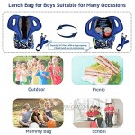 7-Mi Lunch-Taschen für Kinder Isoliertasche Leicht Kühltasche Faltbar Wasserdicht Thermokühler mit Wiederverwendbar für Arbeit Schule und unterwegs Blau Fußball