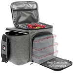 A2S Meal Prep Lunch Box Cooler Bag Meal Bag Keep your Daily Food Snacks & Beverages Cool and Intact Gray Bag Only
