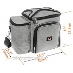 A2S Meal Prep Lunch Box Cooler Bag Meal Bag Keep your Daily Food Snacks & Beverages Cool and Intact Gray Bag Only
