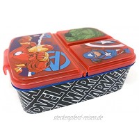Avengers Kinder Brotdose mit 3 Fächern Kids Lunchbox,Bento Brotbox für Kinder ideal für Schule Kindergarten oder Freizeit