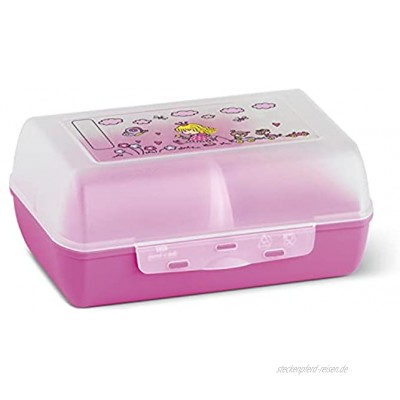 Emsa 513794 Brotdose für Kinder Herausnehmbare Trennwand Prinzessinnenmotiv Pink Variabolo Princess