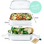 Kantine 51° Nord ® Lunchbox Bento | Auslaufsichere 1200ml Edelstahl Brotdose mit 2 Fächern