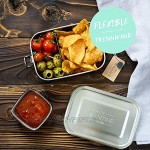 Kantine 51° Nord ® Lunchbox Classic | Auslaufsichere 800ml Edelstahl Brotdose mit 2 Fächern durch Flexible Trennwand