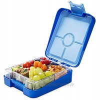 Navaris Bento Box Lunch Box Brotdose Vesperbox auslaufsicher mit variablen Fächern herausnehmbare Innenschale für Jungs Mädchen dunkelblau