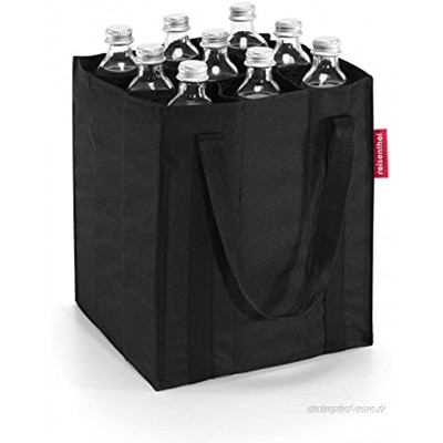 reisenthel bottlebag ZJ7003 black – Flaschentasche zum Transportieren von neun Flaschen – Kompakt komfortabel und stoßgeschützt – B 24 x H 28 x T 24 cm