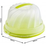 Rotho Fresh Kuchenbehälter für Gugelhupf mit Haube und Tragegriff Kunststoff PP BPA-frei grün transparent 30,5 x 28,5 x 17,5 cm