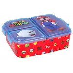 SUPER Mario | Brotdose mit 3 Fächern für Kinder Kinder-Lunchbox Snackbox Dekorierte Lunchbox