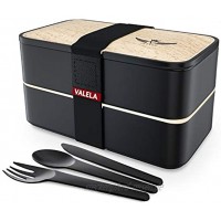 VALELA Lunchbox -Praktische Bento Box für den Transport von Mahlzeiten Design Brotdose für die Schule und Arbeit für Kinder & Erwachsene 3 teiligem Besteck+ E-Book