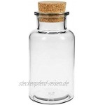 20 Glasdosen Glasflaschen 300 ml mit Korkverschluss für Gewürze Salz Tee etc. inkl. einer Gewürzschaufel aus Holz 7,5 cm