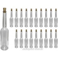 20 Leere Glasflaschen klar 100ml mit Verschluss Schnapsflasche Ölflasche Flasche mit Korken