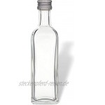 24 leere Glasflaschen 100ml Maraska incl. Schraubverschluss und Rezeptbroschüre Eckig Likörflasche Schnapsflasche 0,1l 0,25l 0,5l Liter 24 100 ml