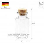 24 WELLGRO® Gewürzgläser mit Kork Verschluss 300 ml 7 x 14,5 cm ØxH Gläser Made in Germany