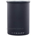 AirScape Edelstahl-Lebensmittelkonservierungsbox | Patentierter luftdichter Innendeckel Luftdichter Vakuum-Innendeckel | Glasdeckel | Mattschwarze Ausführung | Volumen 1.9 L Fassungsvermögen 500 g |