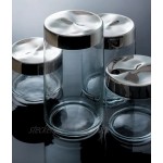 Alessi Julieta Küchendose Glas mit abgedichtetem Deckel Edelstahl 18 10 glänzend poliert